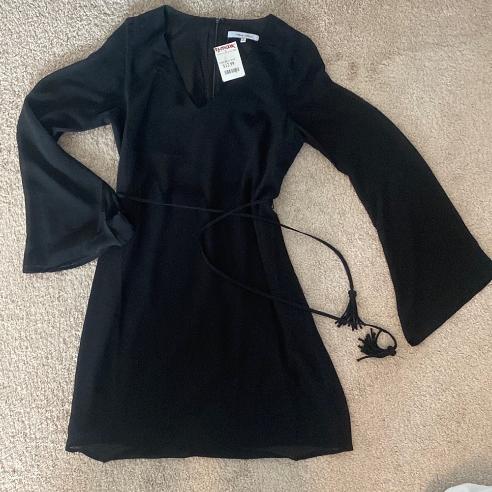 Black mesh mini dress - flowy